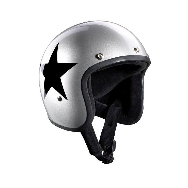 Bandit Jet Motorcycle Helmet Star Silver Moore Speed Racing